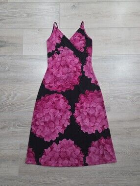 Vintage Y2K 90s Per Seption Floral Dress Sleeveless Spaghetti Strap Lace Up Tie